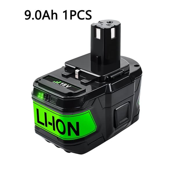 Ryobi 18V Litiumjonbatteri, Högkapacitetsalternativ, Uppladdningsbar Bekvämlighet,1 FÖRPACKNING 9.0Ah