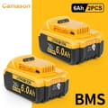 Miniatyrbillede 2 af 2: Camason 6Ah Lithium Ion Batteri, Kompatibel med D*w*lt Værktøj, LED Strømindikator,6Ah batteri 2 stk.