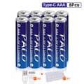 Miniatyrbillede 2 af 2: Genopladeligt Lithium-ion Batteri, 15V Kapacitet, USB Hurtig Opladning, 8 stk AAA-batteri