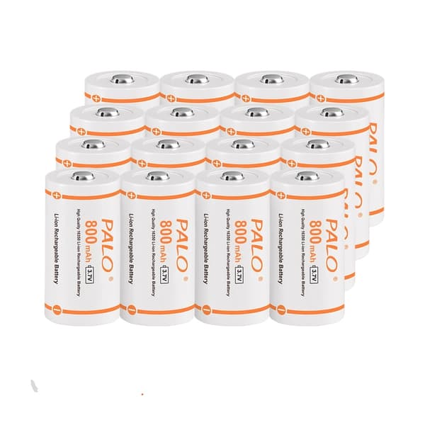 Genopladelige CR123A Batterier, 800mAh Kapacitet, Li-ion Teknologi, 16PCS CR123A
