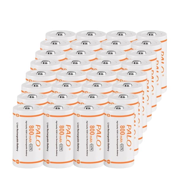 Genopladelige CR123A Batterier, 800mAh Kapacitet, Li-ion Teknologi, 32PCS CR123A