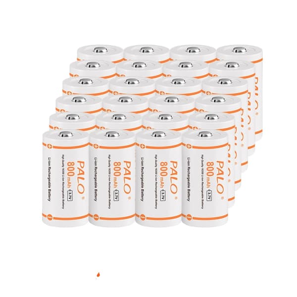 Genopladelige CR123A Batterier, 800mAh Kapacitet, Li-ion Teknologi, 24PCS CR123A