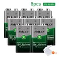 Miniatyrbillede 2 af 2: Genopladeligt 9V batteri, Ni-MH teknologi, inkluderer batterioplader, 8 stk 9v batteri, 9V