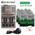 Miniatyrbillede 2 af 2: Genopladeligt 9V batteri, Ni-MH teknologi, inkluderer batterioplader, 6 batteri og oplader, 9V