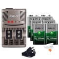 Miniatyrbillede 1 af 2: Genopladeligt 9V batteri, Ni-MH teknologi, inkluderer batterioplader, 6 batteri og oplader, 9V
