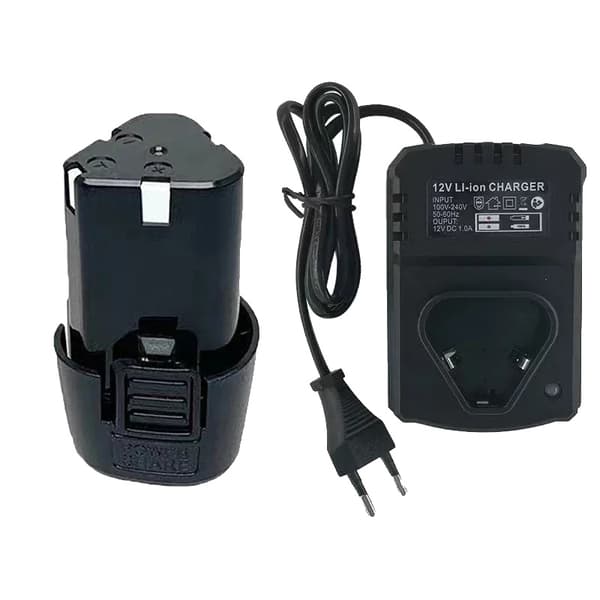 12V Lithium-Ion Batteri, 9800mAh Kapacitet, Egnet til Elektriske Skruetrækkere,1batteri.1oplader