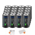 Miniatyrbillede 1 af 2: CITYORK CR123A Genopladeligt Batteri, 2550mWh Kapacitet, USB Opladning,20 stk 16340 batteri
