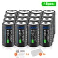 Miniatyrbillede 2 af 2: CITYORK CR123A Genopladeligt Batteri, 2550mWh Kapacitet, USB Opladning,16 stk. 16340 batteri