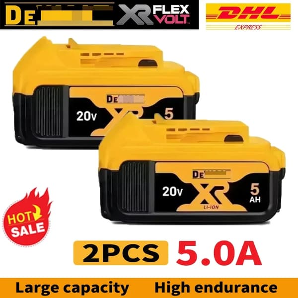 Genopladeligt batteri, lithium-ion, 2000mAh/5000mAh/6000mAh, 20V,5.0Ah X2PCS