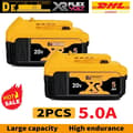 Miniatyrbillede 2 af 2: Genopladeligt batteri, lithium-ion, 2000mAh/5000mAh/6000mAh, 20V,5.0Ah X2PCS