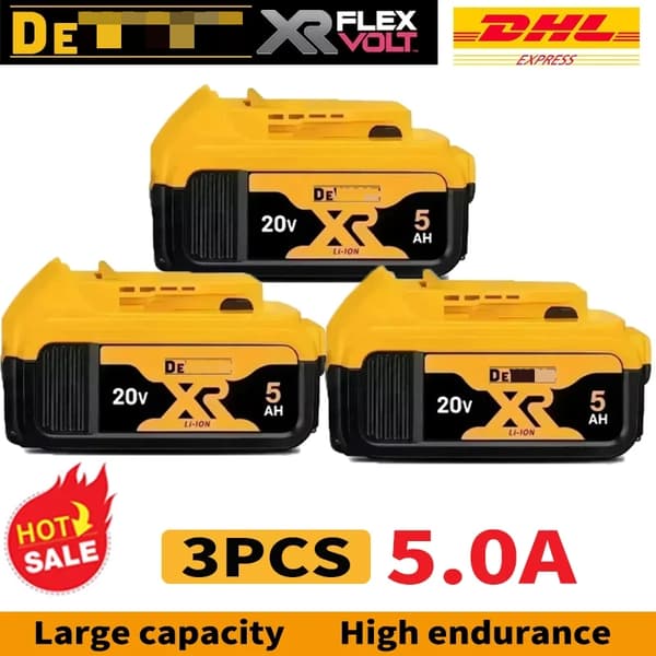 Genopladeligt batteri, lithium-ion, 2000mAh/5000mAh/6000mAh, 20V,5.0Ah X3PCS