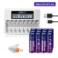 Miniatyrbillede 2 af 2: 1,5V AA Genopladeligt Li-ion-batteri, 2800mwh kapacitet, opladning af slots,12batteri 1oplader