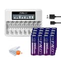 Miniatyrbillede 1 af 2: 1,5V AA Genopladeligt Li-ion-batteri, 2800mwh kapacitet, opladning af slots,16batteri 1oplader