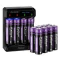 Miniatyrbillede 1 af 2: AA genopladeligt batteri, 3000mWh, Li-Ion, høj kapacitet,1.5V, 12stk batteri SÆT