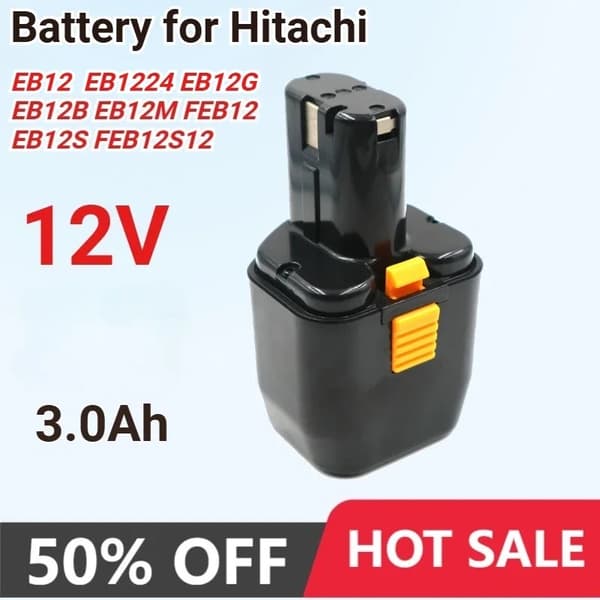 Erstatningsbatteri, 12V,3.0Ah NI-MH