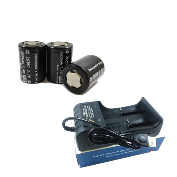 Akku ja Laturi, 26350, 2000 mAh, Litiumkobolttioksidi,3Paristoa 1Laturi