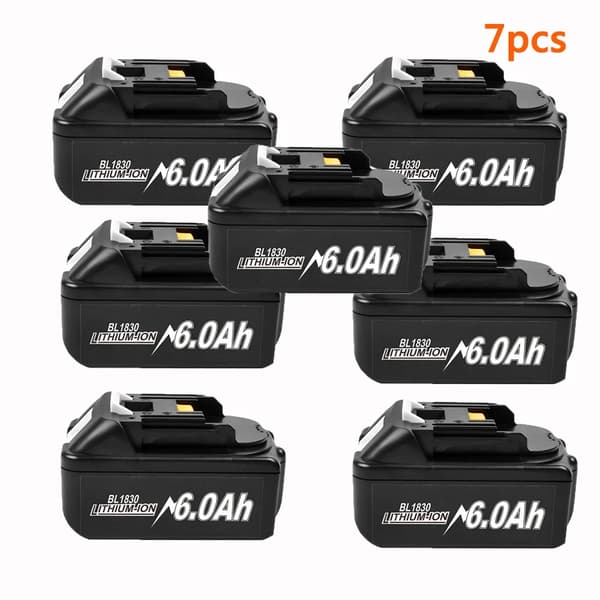 Li-ion batteri, 6000mAh kapacitet, kompatibel med flere modeller,18V, 7ge BL1830