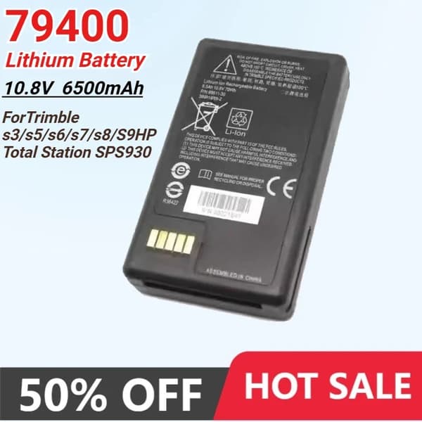 Lithiumbatteri, 10.8V, 6500mAh, til Trimble Totalstationer,Opgrader battericelle
