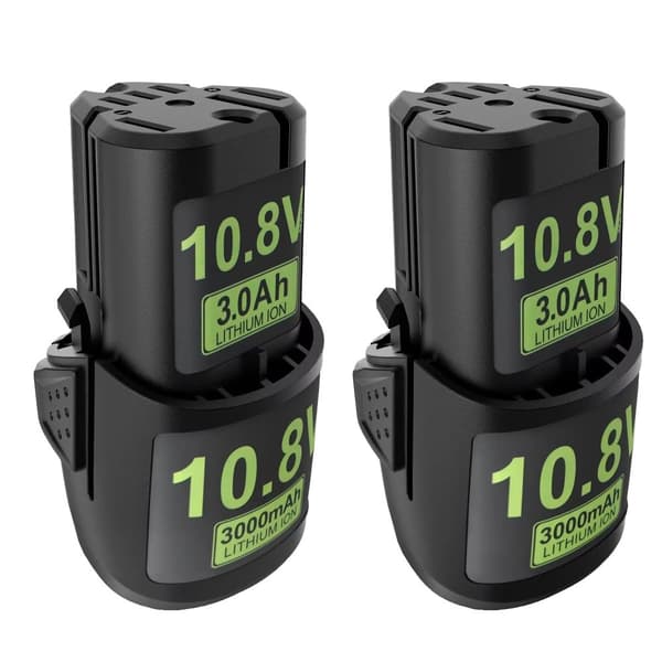 Batteri til elværktøj, 3000mAh kapacitet, 10.8V spænding, Li-ion teknologi,2stk