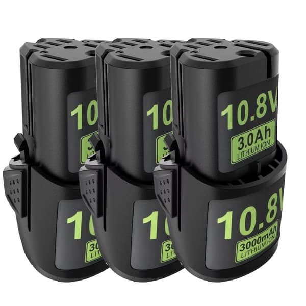 Batteri til elværktøj, 3000mAh kapacitet, 10.8V spænding, Li-ion teknologi,3stk