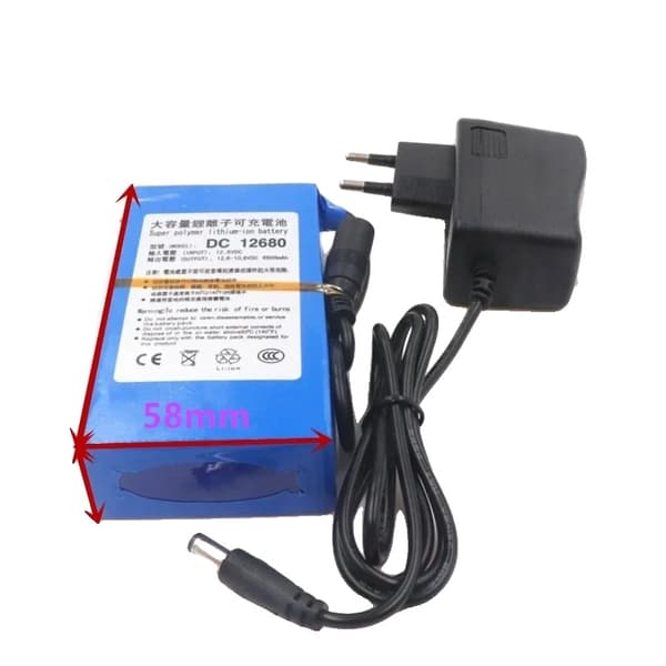 Li-Ion-batteri, 12,6V indgangsspænding, blå farve,6800mAh EU