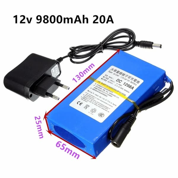 Li-Ion-batteri, 12,6V indgangsspænding, blå farve,9800mAh EU