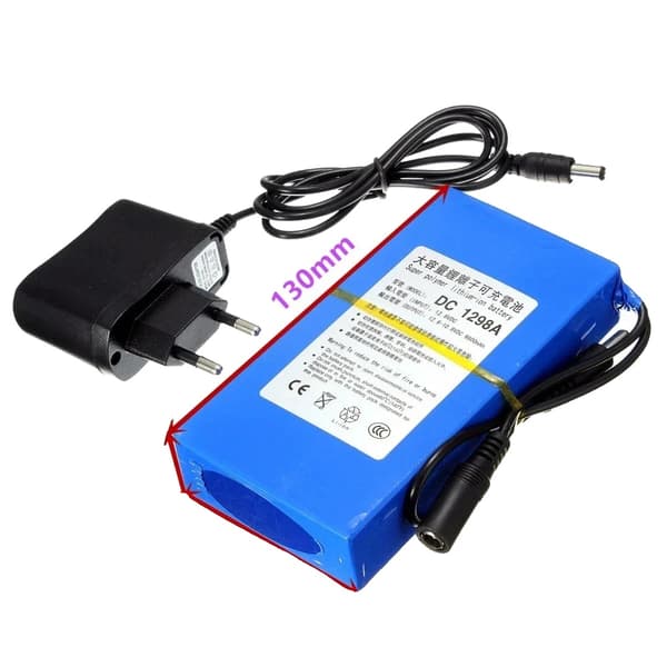 Li-Ion-batteri, 12,6V indgangsspænding, blå farve,9800mAh EU