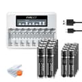 Miniatyrbillede 1 af 2: 1.5V genopladelige lithium-ion-batterier, 3400mWh AA, 900mWh AAA, hurtigoplader,8AA 8AAA 1Lader