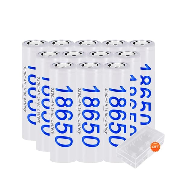 18650 Li-ion batteri, 3200mAh kapacitet, 3.7V spænding, oplader tilgængelig,12 batteri