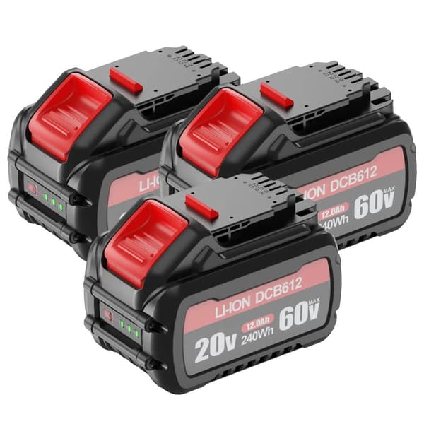 Lithium-ion batteri, 12,0Ah kapacitet, 20V spænding, model DCB612,3stk