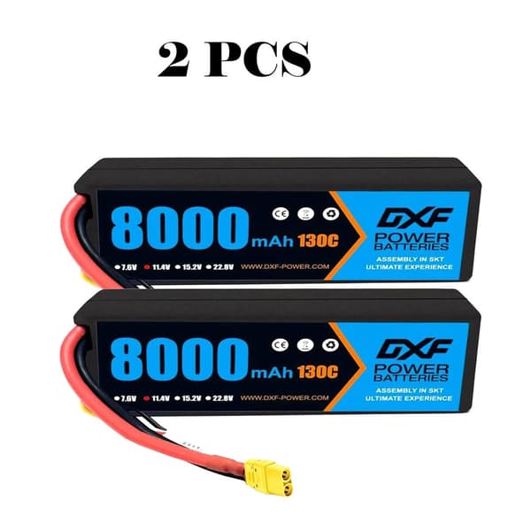 Lipo-batteri, 11,4V, 8000mAh,2PCS 3S 8000 XT90