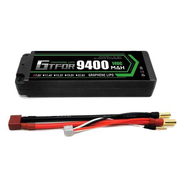 Batterier - LiPo, Høj kapacitet 9400mAh, Høj afladningshastighed 140C,2PCS 7.6V 9400 T 5mm