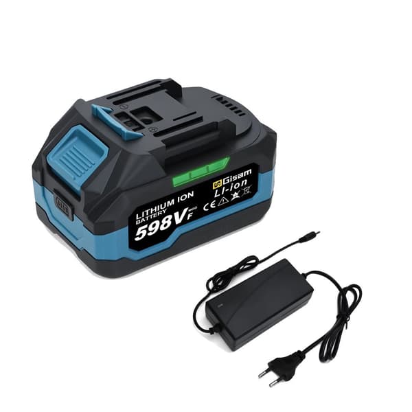 Genopladeligt lithium-ion-batteri, 4,0 AH kapacitet, kompatibelt med trådløse værktøjer,1x598VF-1xLader