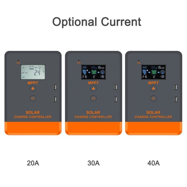 12V/24V MPPT Solregulator - Automatisk Spænding, LCD Baggrundsbelysning, Flere Belastningsstyring