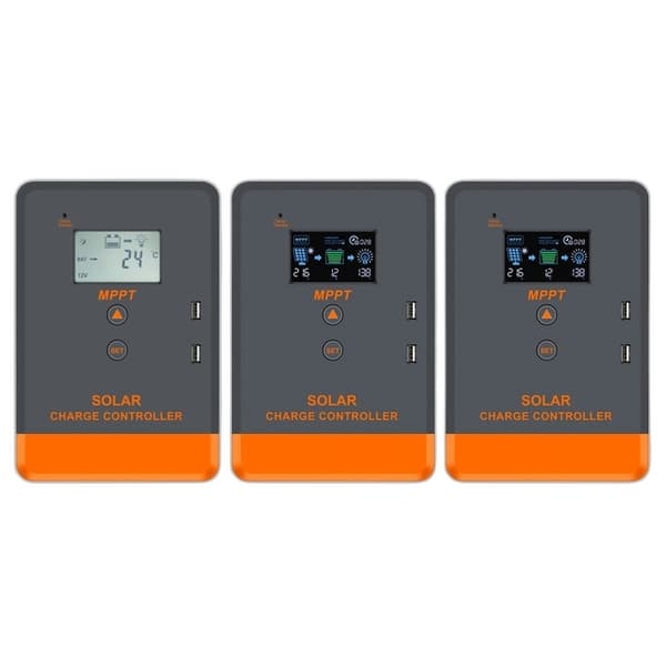 12V/24V MPPT Solregulator - Automatisk Spænding, LCD Baggrundsbelysning, Flere Belastningsstyring Solar Controller