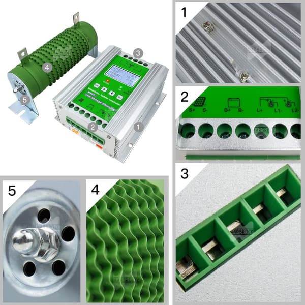 1400W 10A-30A MPPT Tuuli-Aurinko Hybridi Ohjain - 12V/24V Päästökuorma