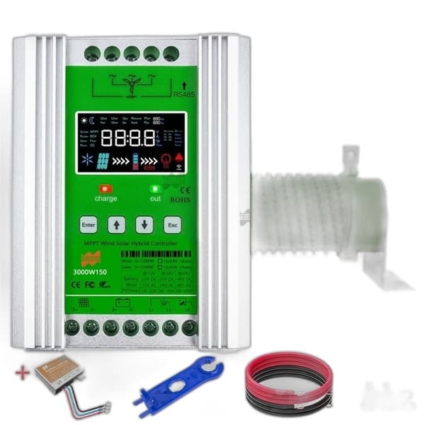 4000W Tuuli-Solaari Hybridilataussäädin - MPPT, Tasapainotin, 12V 24V 48V AUTO