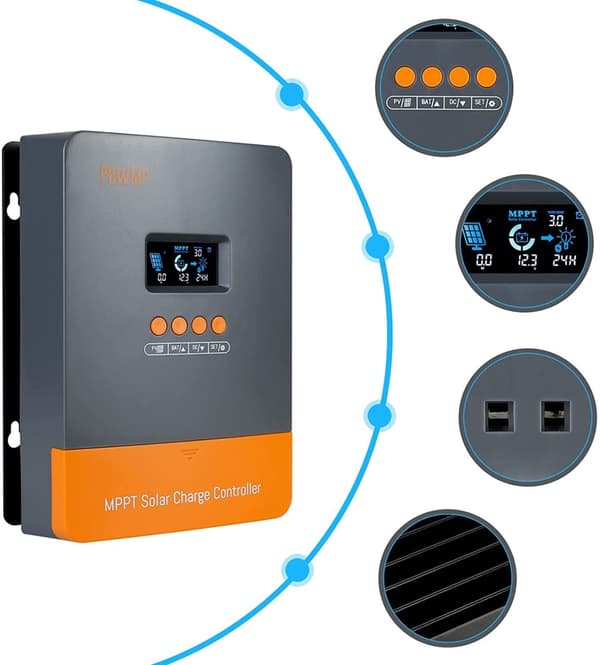 Aurinkolaturin ohjain, MPPT-tekniikka, enimmäisaurinkopaneelin syöttöjännite 160VDC, MPPT 60A, 12V 24V 36V 48V