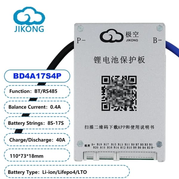 Batteristyringssystem, Bluetooth-app kontrol, Aktiv Balance Teknologi, BD6A24S10P