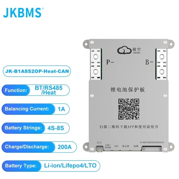 Smart BMS, Aktiv Balance, Varmefunktion, B1A8S20P-HC