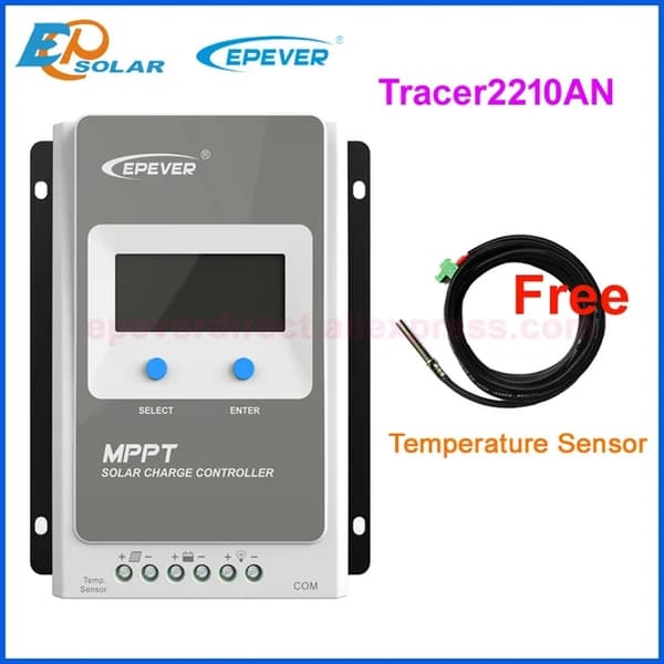 Mppt Solcelleladeregulator, Flere Ampere Muligheder, LCD Display, 3210AN med sensor