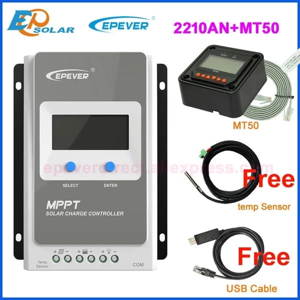 Mppt Solcelleladeregulator, Flere Ampere Muligheder, LCD Display, 3210AN med sensor