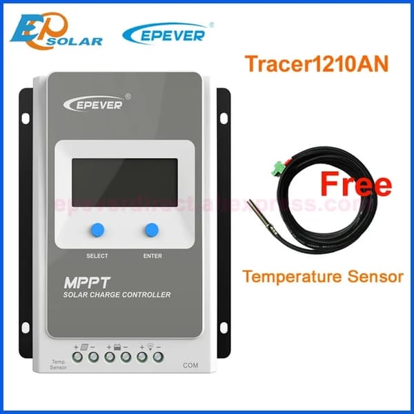 Mppt Solcelleladeregulator, Flere Ampere Muligheder, LCD Display, 3210AN med sensor