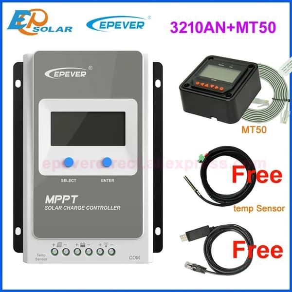 Mppt Solcelleladeregulator, Flere Ampere Muligheder, LCD Display, 3210AN med sensor