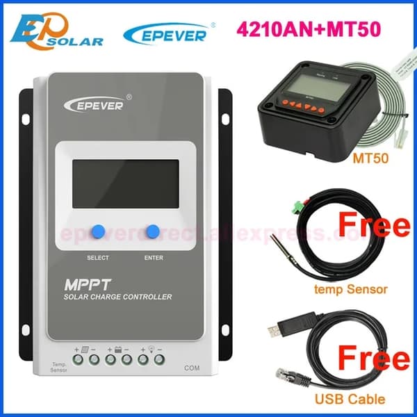 Mppt Solcelleladeregulator, Flere Ampere Muligheder, LCD Display, 3210AN med sensor
