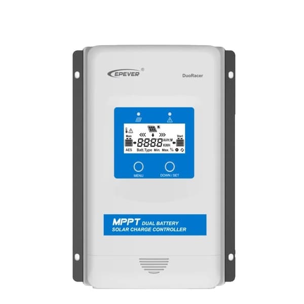 Kaksoisakku MPPT aurinkopaneelien lataussäädin, 10A/20A/30A, Edistynyt energianhallinta,Vain ohjain, DR2210N-DDS (20A), 12V 24V automaattinen Only Controller 2