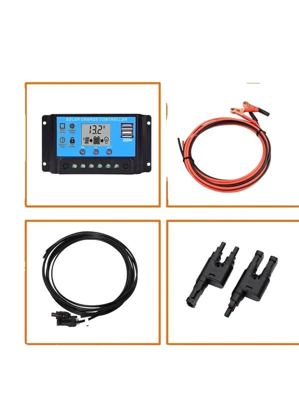 Aurinkopaneelin lataussäädin -pakkaus, 20A kaksinkertainen USB-ulostulo, LCD-näyttö, yhteensopivuus 12V/24V,20A Ohjaussarja