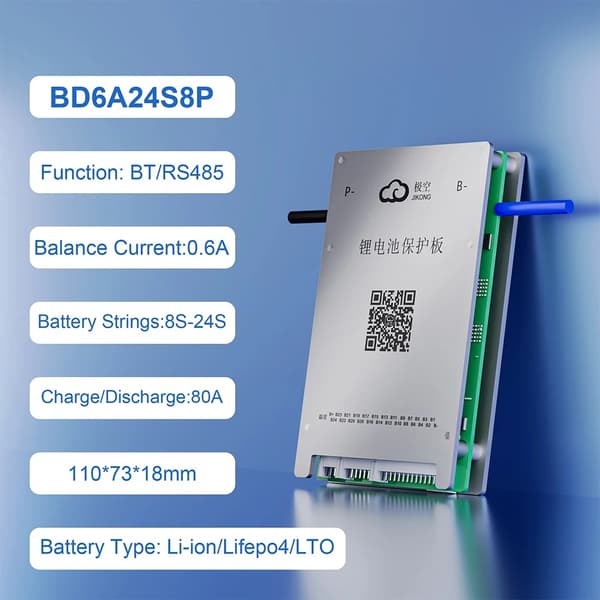 Smart BMS til Li-ion-batterier, BT/RS485-forbindelse, aktiv balanceteknologi,BD6A17S8P