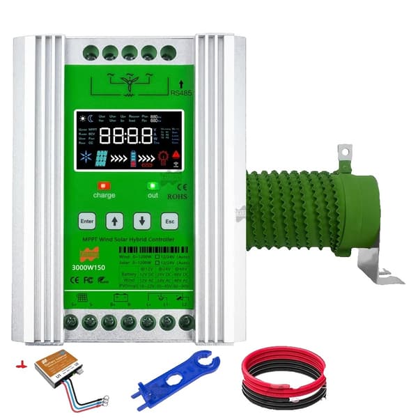 Vind Sol Hybrid Opladningskontrol, MPPT, Automatisk Spændingsdetektion,3000W med equalizer, Auto12V 24V, Med WiFi 3000W With Equalizer 2