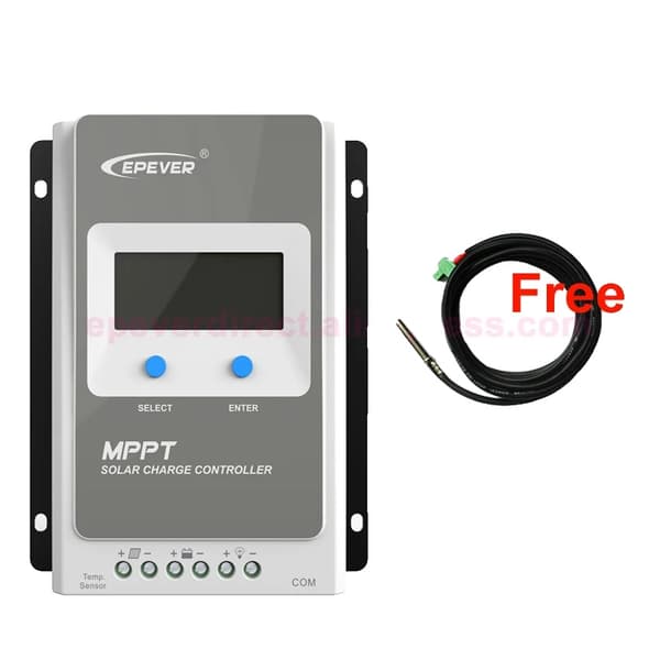 MPPT Solarbatterikontrol, Høj Effektivitet 99%, Kompatibel med Flere Batterityper,3210AN med sensor